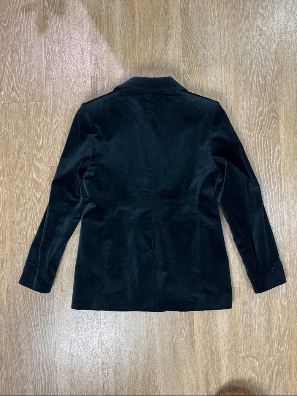 BANANA REPUBLIC Veluro Dark Teal Green Velvet Double Breasted Blazer Size 8 - Picture 4 of 9